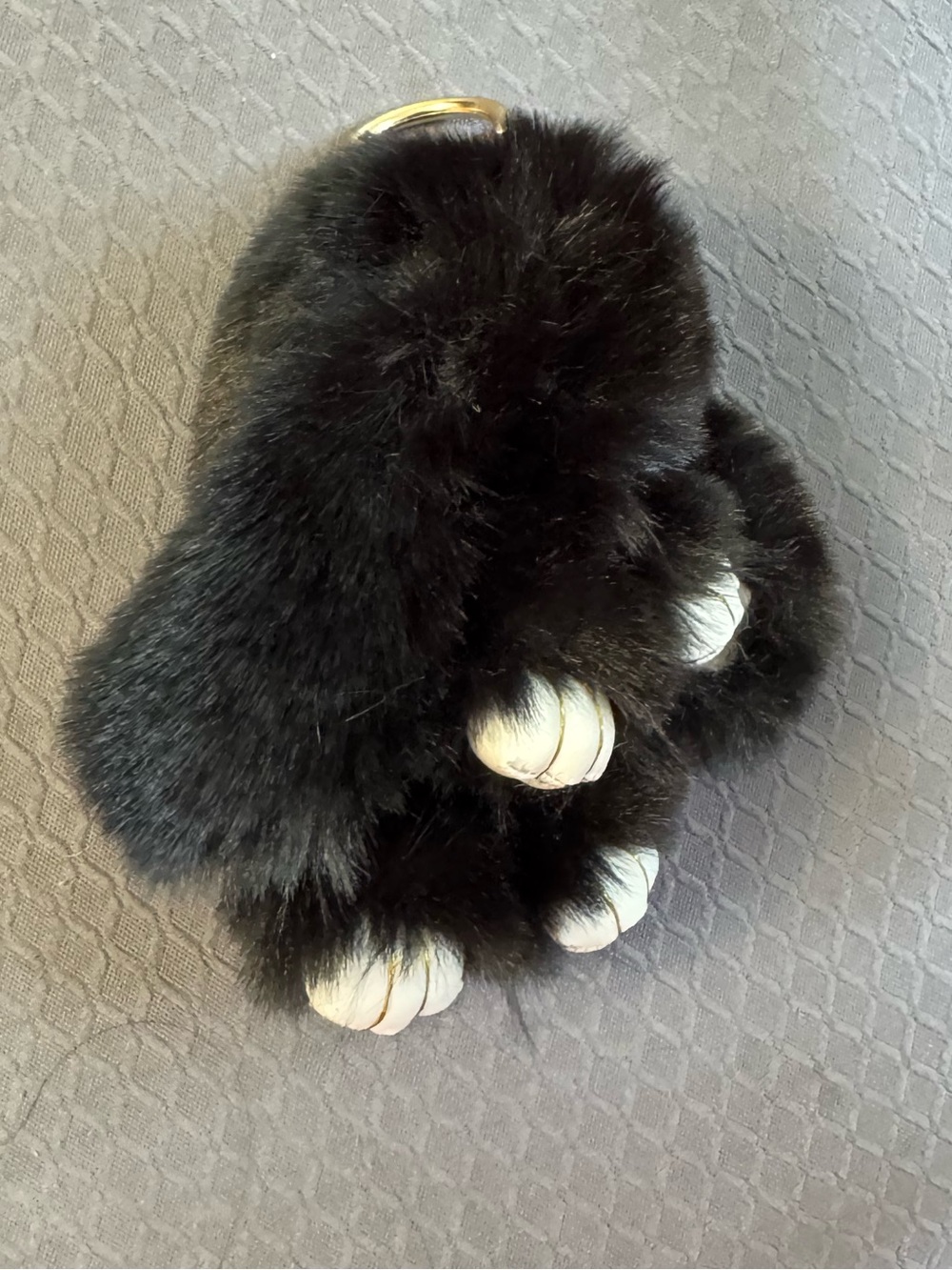 Fluffy Black Rabbit Keychain
